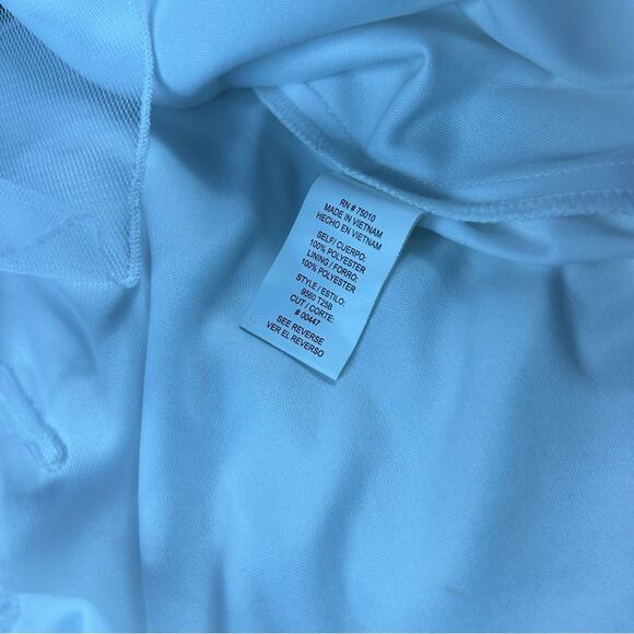 Jodi Kristopher chiffon and bead white fit and flare dress, size 9 - Picture 10 of 12